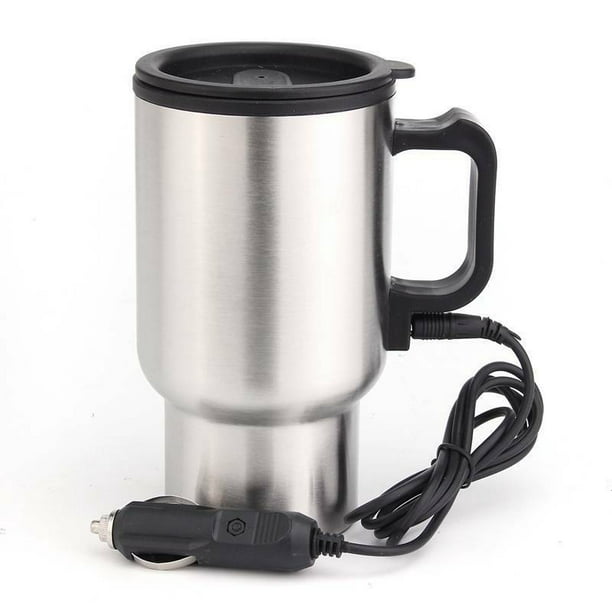 Car 12V Electric Heated Travel Mug Stainless Steel Coffee Tea Cup Warmer 